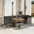 vidaXL Garten-Sofagarnitur Höhenverstellbar 9-tlg. Grau Polyrattan (3361498)