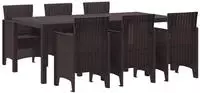vidaXL Garten Essgruppe 7 pcs Braun Polypropylen