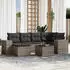 vidaXL Garten-Sofagarnitur 6-tlg. mit Kissen, Poly Rattan, Grau (3255197)