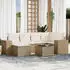 vidaXL Garten-Sofagarnitur 6-tlg. mit Kissen, Poly Rattan, Grau (3255197)