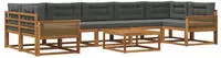 Outdoor-sofagarnitur Mit Kissen 8 Pcs Natur Und Anthrazit Vidaxl