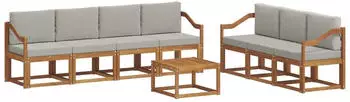 vidaXL Garten-Lounge-Set 8-tlg. Natur- und Hellgrau (3366129)