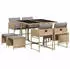 vidaXL Garten-Essgruppe 17-tlg. mit Kissen, Poly Rattan, Hellgrau (3211367)