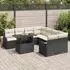 vidaXL Garten-Sofa-Set mit Kissen 9-teilig Schwarz Polyrattan (3357170)