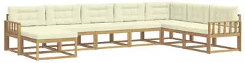 vidaXL Outdoor-Sofagarnitur 8-tlg. Wei&szlig;/Creme (3386859)