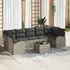 vidaXL Garten-Sofagarnitur 8-tlg. mit Kissen Poly Rattan Hellgrau 55x55x37cm