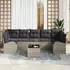 vidaXL Garten-Sofagarnitur 8-tlg. mit Kissen Poly Rattan Hellgrau 55x55x37cm