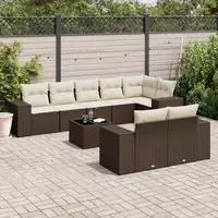 vidaXL 8-tlg. Garten-Sofagarnitur mit Kissen Grau Poly Rattan