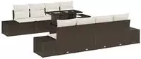 vidaXL Gartensofa-set mit Kissen mit Speicher 9 pcs Braun und Creme