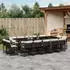 vidaXL Garten-Essgruppe 17-tlg. mit Kissen, Poly Rattan, Schwarz (3211782)