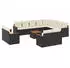 vidaXL Garten-Sofagarnitur 12-tlg. mit Kissen, Poly Rattan, Grau (3258917)