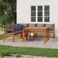 vidaXL 4-tlg. Garten-Essgruppe mit Kissen Massivholz Akazie