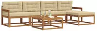 Vidaxl Outdoor Sofa Set With Cushion 6 Pcs Natural And Beige