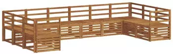 vidaXL Sofagarnitur 10-tlg. Massivholz Akazie Natur (3375539)