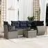 vidaXL Gartensofa-Set 6-teilig mit Kissen, Polyrattan, Grau (3221380)