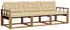 vidaXL Outdoor-Sofagarnitur mit Kissen 3-tlg., Natur/Beige (3369152)