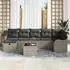 vidaXL 8-teiliges Garten Sofa Set mit Kissen und Stauraum, Grau Poly-Rattan (3359008)