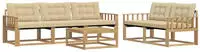 Outdoor-sofagarnitur 6 Pcs Wei&szlig; Und Beige 79 X 79 X 37 Cm Vidaxl
