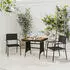 vidaXL 3-tlg. Garten-Essgruppe Poly Rattan Schwarz (3120086)