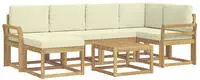 Outdoor-sofagarnitur 7 Pcs Wei&szlig; Und Creme Massivholz Akazie Vidaxl
