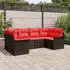 vidaXL Gartenlounge-Set 6-tlg. mit Kissen, Poly-Rattan, Braun (3345504)