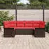 vidaXL Gartenlounge-Set 6-tlg. mit Kissen, Poly-Rattan, Braun (3345504)