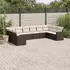 vidaXL Garten-Sofagarnitur mit Kissen, 10-tlg., Poly Rattan, Beige (3251806)