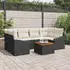 vidaXL Garten-Sofa-Set mit Kissen 7-tlg. Poly-Rattan Schwarz (3347782)