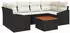 vidaXL Garten-Sofa-Set mit Kissen 7-tlg. Poly-Rattan Schwarz (3347782)