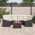 vidaXL Garten-Sofa-Set mit Kissen 7-tlg. Poly-Rattan Schwarz (3347782)