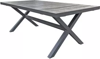 Garden Pleasure RANA/SILEA Set 7-teilig, Keramik-Tisch 200x100cm, Alu Anthrazit (Set 03)