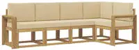 vidaXL Outdoor-Sofagarnitur mit Kissen 5 pcs Wei&szlig; und Beige