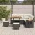 vidaXL Gartensofa-Set mit Kissen 9-tlg. Poly-Rattan Schwarz/Creme (3365120)