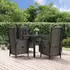 vidaXL Garten-Essgruppe 5-tlg. mit Kissen, Poly Rattan, Schwarz (3185054)