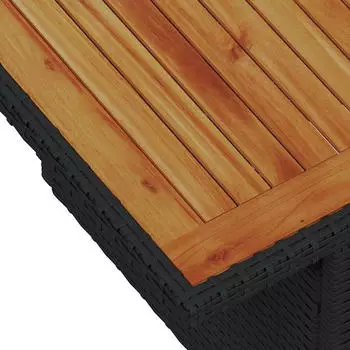 vidaXL Garten-Essgruppe mit Kissen 10-tlg. Poly Rattan/Akazie Schwarz (3349879)