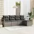 vidaXL Garten-Sofa-Set 5-teilig mit Kissen Grau Poly Rattan (3355008)