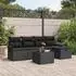 vidaXL Garten-Sofa-Set mit Kissen 6-tlg. Poly Rattan Schwarz (3360204)