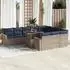 vidaXL Garten-Sofagarnitur 11-tlg. mit Kissen Grau Poly Rattan (3326392)