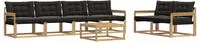 vidaXL Outdoor-Sofagarnitur 7 pcs Wei&szlig; und Schwarz 79 x 79 x 37 cm