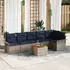 vidaXL Gartenlounge-Set 7-tlg. mit Kissen, Poly-Rattan, Grau (3347339)