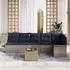 vidaXL Gartenlounge-Set 7-tlg. mit Kissen, Poly-Rattan, Grau (3347339)
