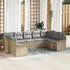 vidaXL Garten-Sofa-Set mit Kissen 9-tlg. Beige Poly-Rattan (3345520)
