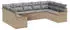 vidaXL Garten-Sofa-Set mit Kissen 9-tlg. Beige Poly-Rattan (3345520)