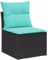 vidaXL Sofa Set 4 pcs Schwarz Poly-Rattan