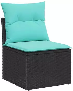 vidaXL Garten-Lounge-Set 4-tlg. Poly-Rattan Schwarz
