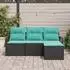 vidaXL Garten-Lounge-Set 4-tlg. Poly-Rattan Schwarz