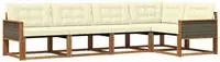 vidaXL Outdoor-Sofagarnitur mit Kissen 5 pcs Natur und Creme