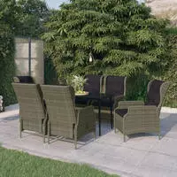 vidaXL 7-tlg. Garten-Essgruppe Braun