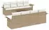 vidaXL Gartenlounge-Set 9-teilig mit Kissen, Poly-Rattan, Beige