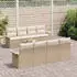 vidaXL Gartenlounge-Set 9-teilig mit Kissen, Poly-Rattan, Beige